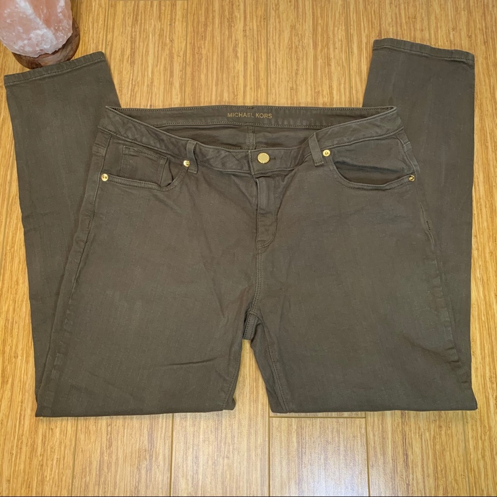 Michael Kors Olive Green Skinny Jeans